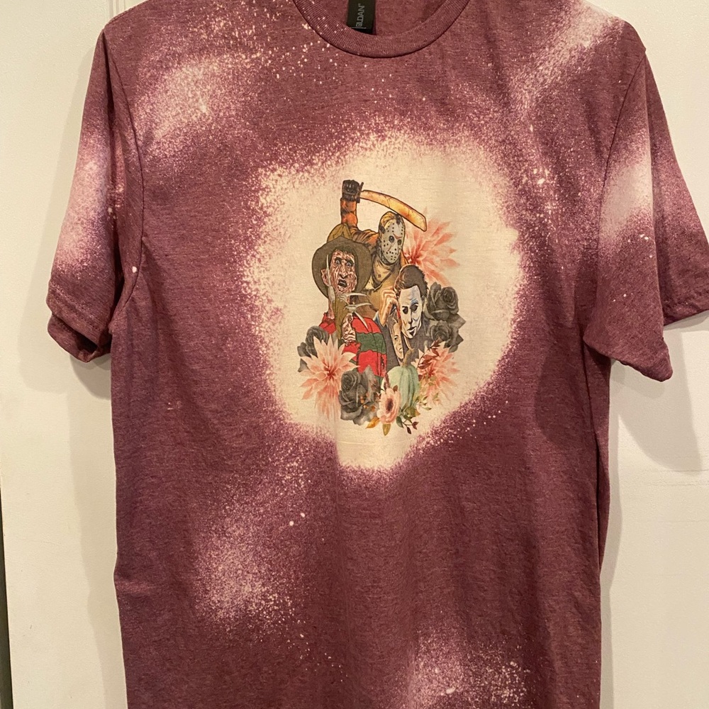 Halloween horror movie floral shirt